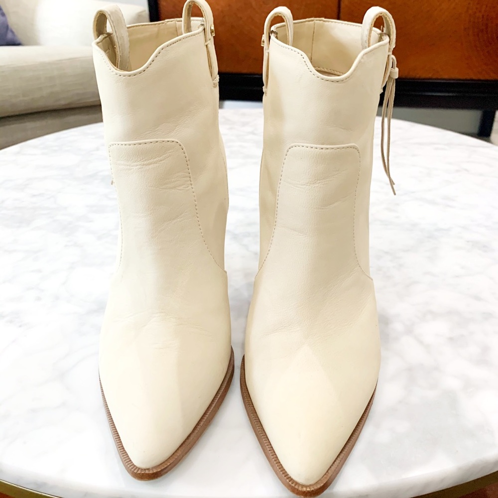 White Ankle Boots Women Size 8